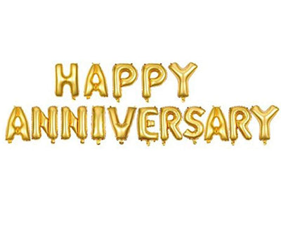Happy Anniversary Golden Foil Balloons