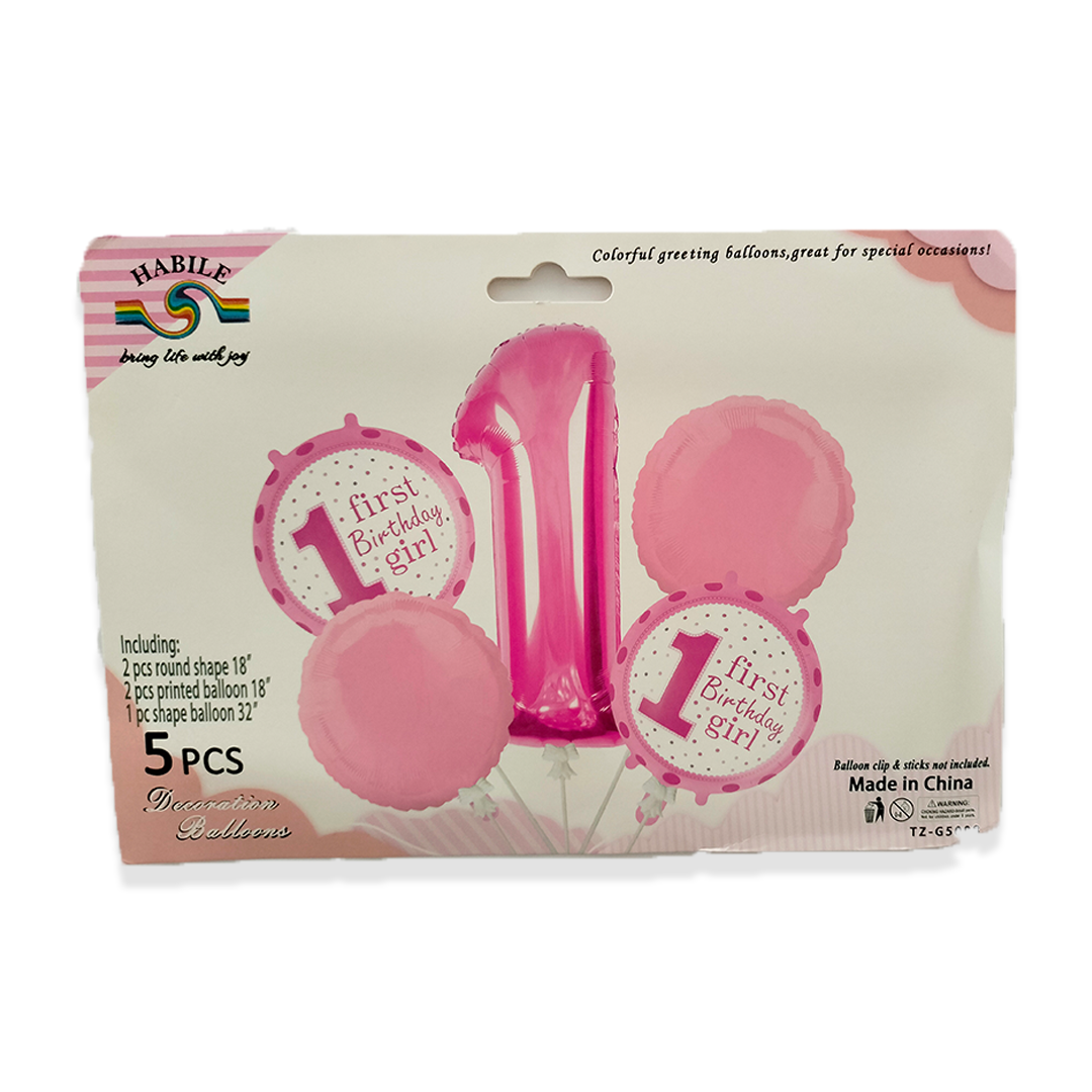 1st Birthday Girl Theme Set