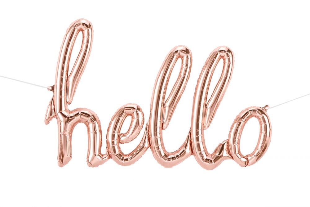 Hello Foil Balloons Rose Gold