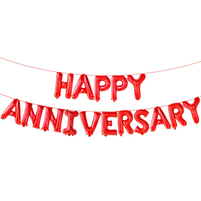 Happy Anniversary Red Foil Balloons