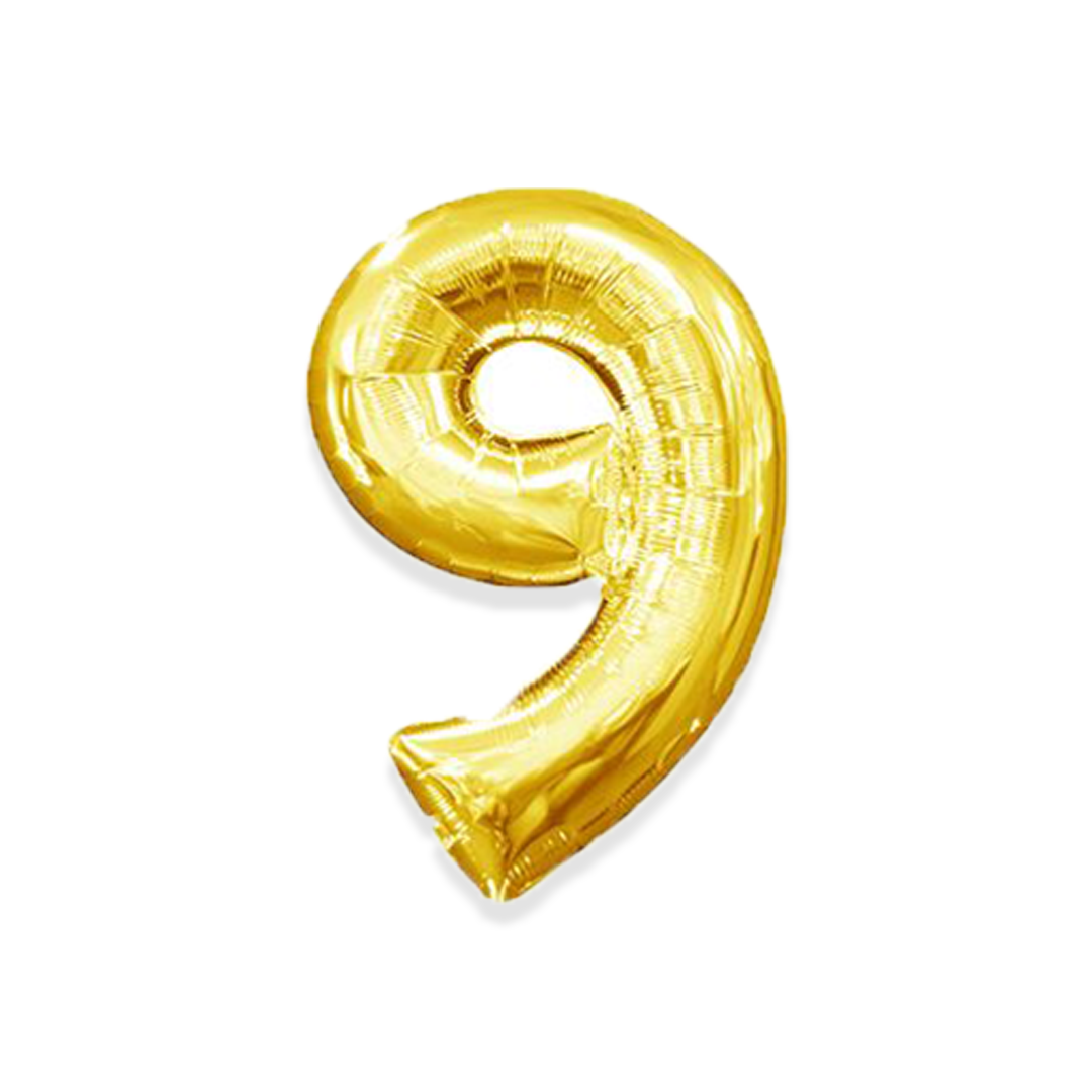 Numbered Foil Balloons - Golden