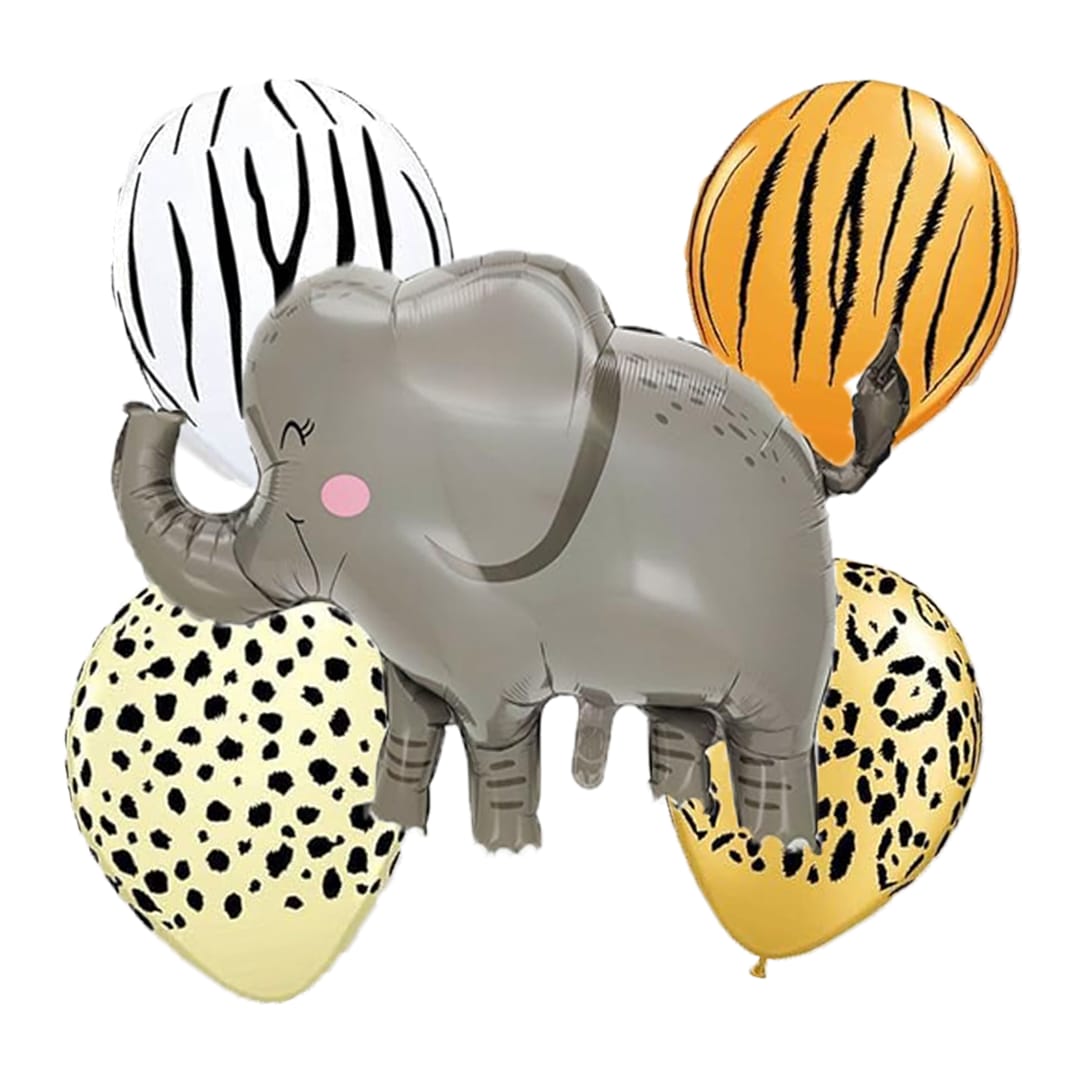 Elephant Theme Foil Balloons - 5 pc