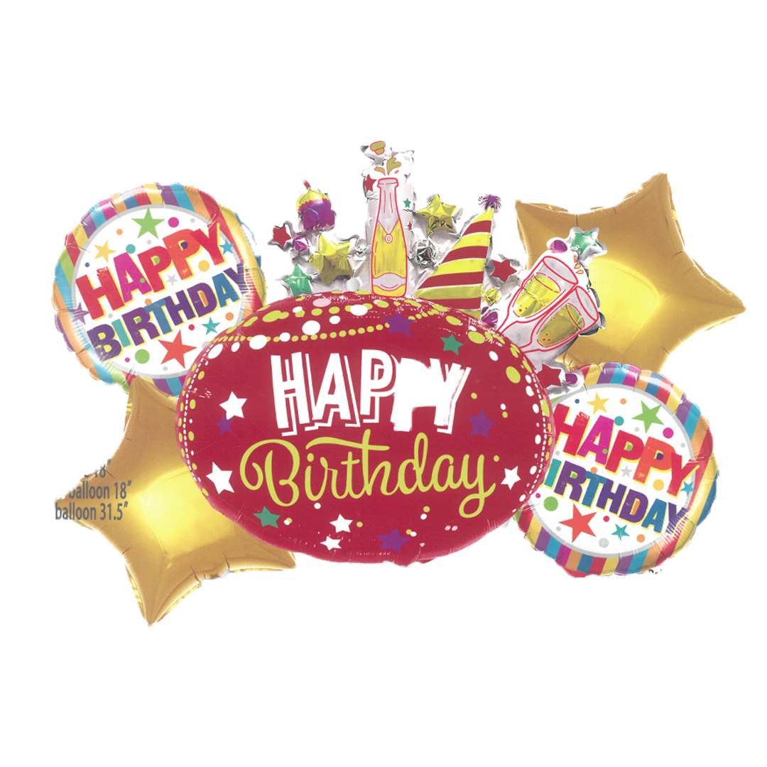 HBD Gift Style Foil Balloons