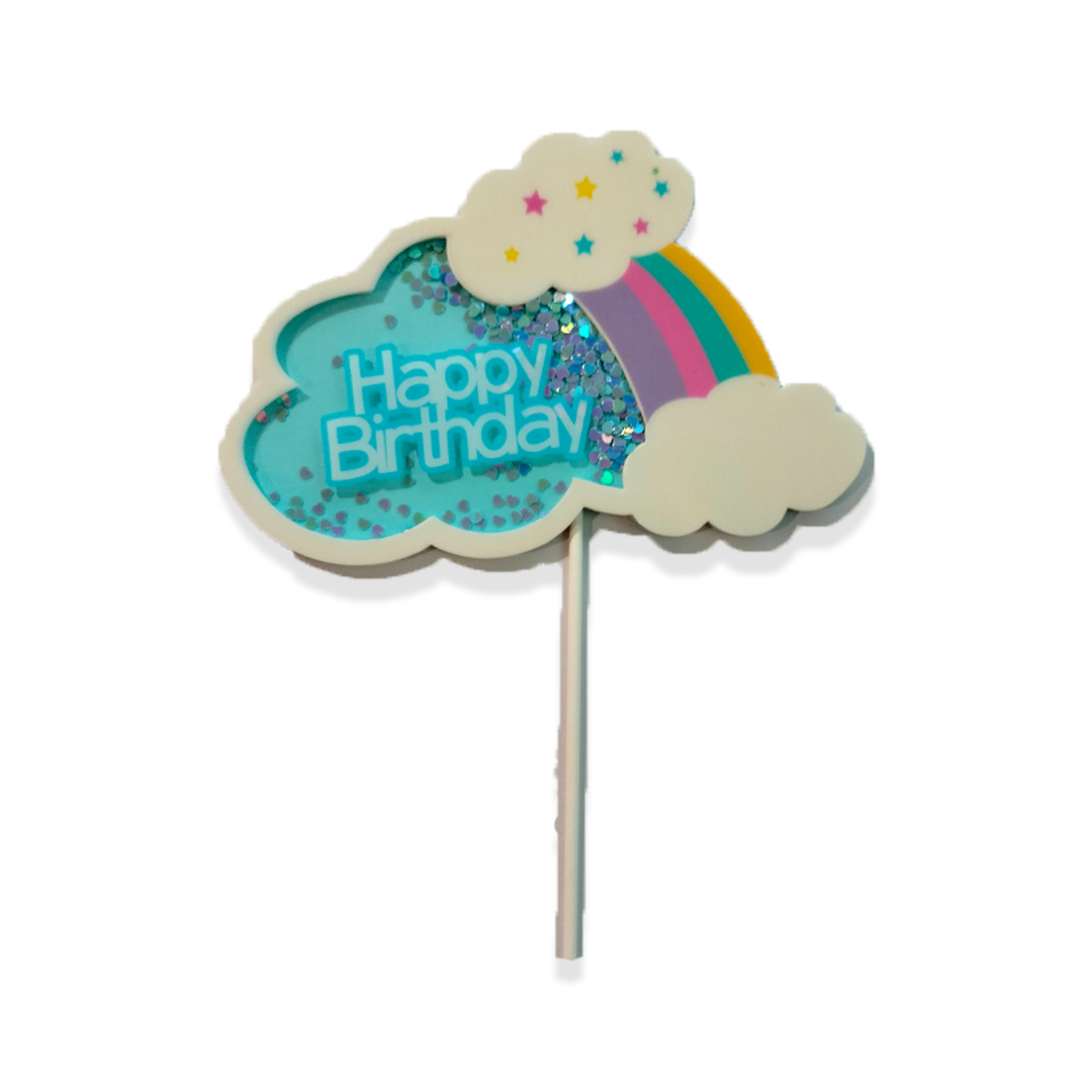 Cloud Shaped Cake Topper With Confetti