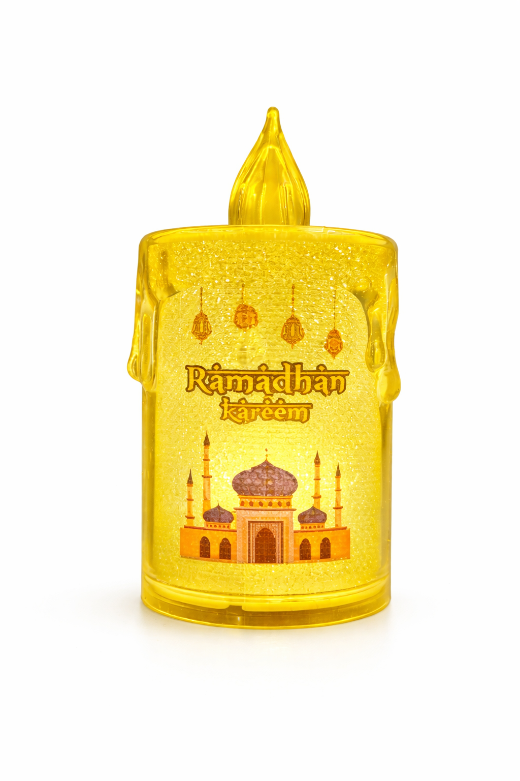 Round Crystal Ramzan Lantern Small Orange Mosque Print