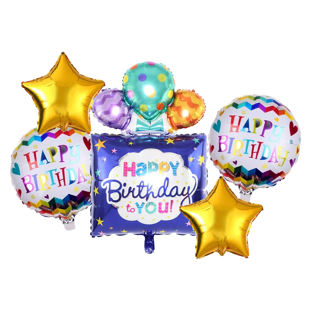 HBD Gift Style Foil Balloons - Purple