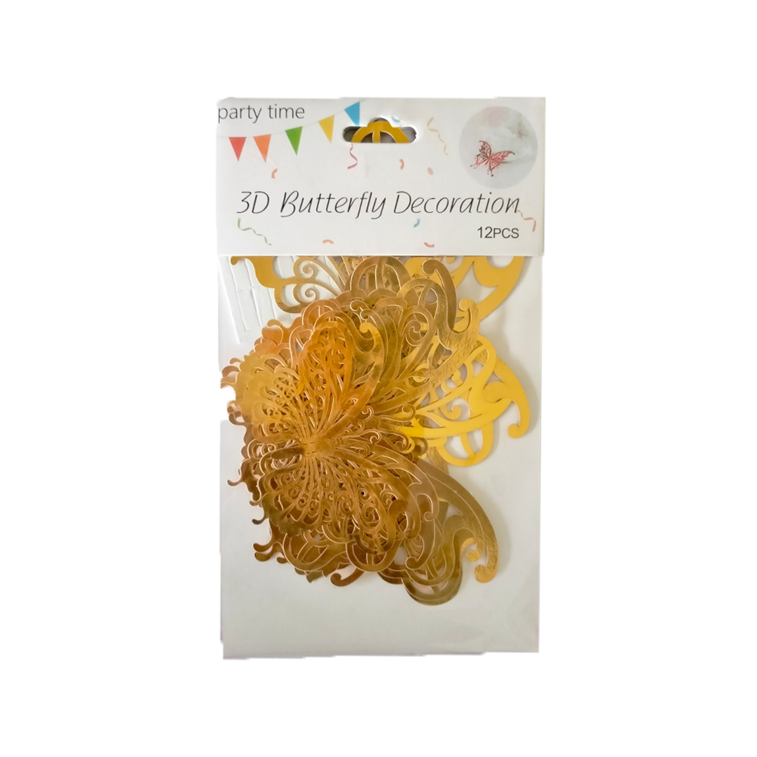 3D Golden Butterfly decoration