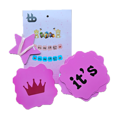 Half Year Baby Girl Birthday Banner