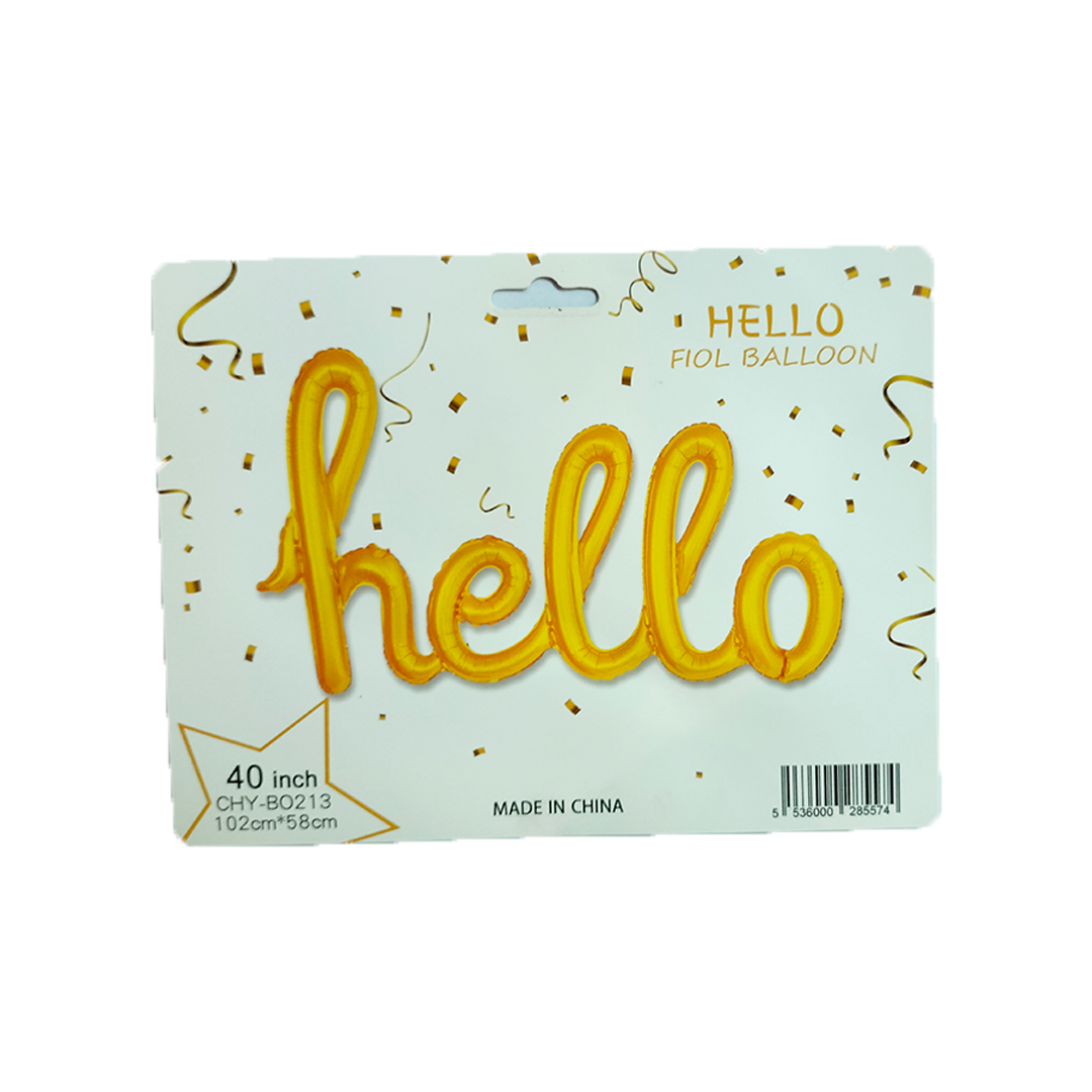 HELLO Foil Balloons Golden