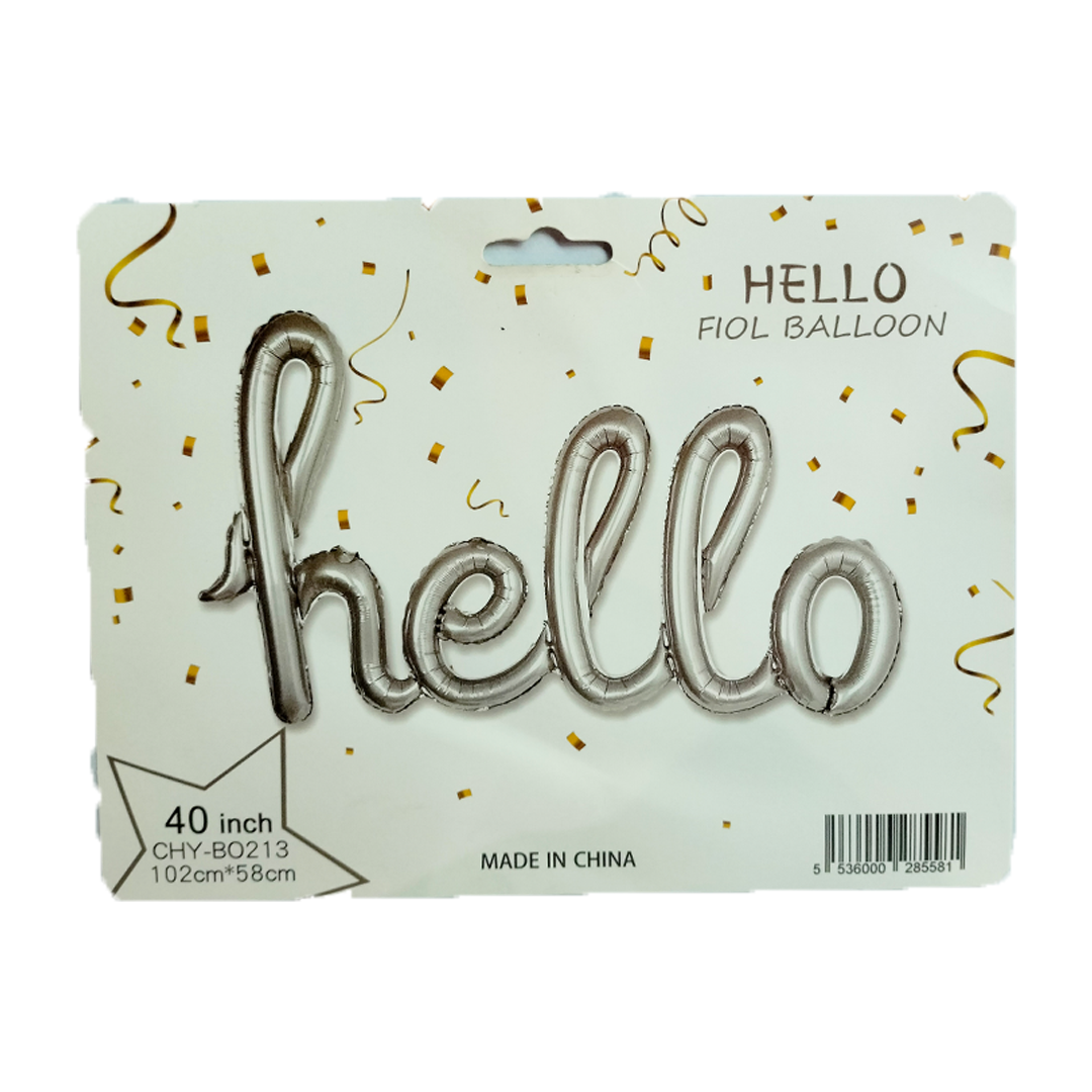 HELLO Foil Balloons Silver