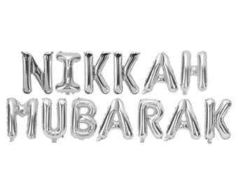 Silver Nikkah Foil balloon