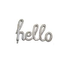 Hello Foil Balloon silver