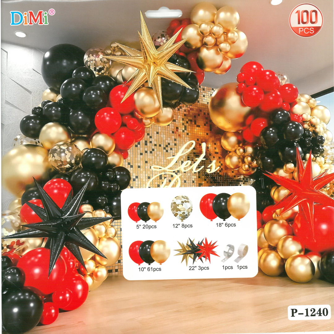 Red Gold and Black Happy Birthday Theme