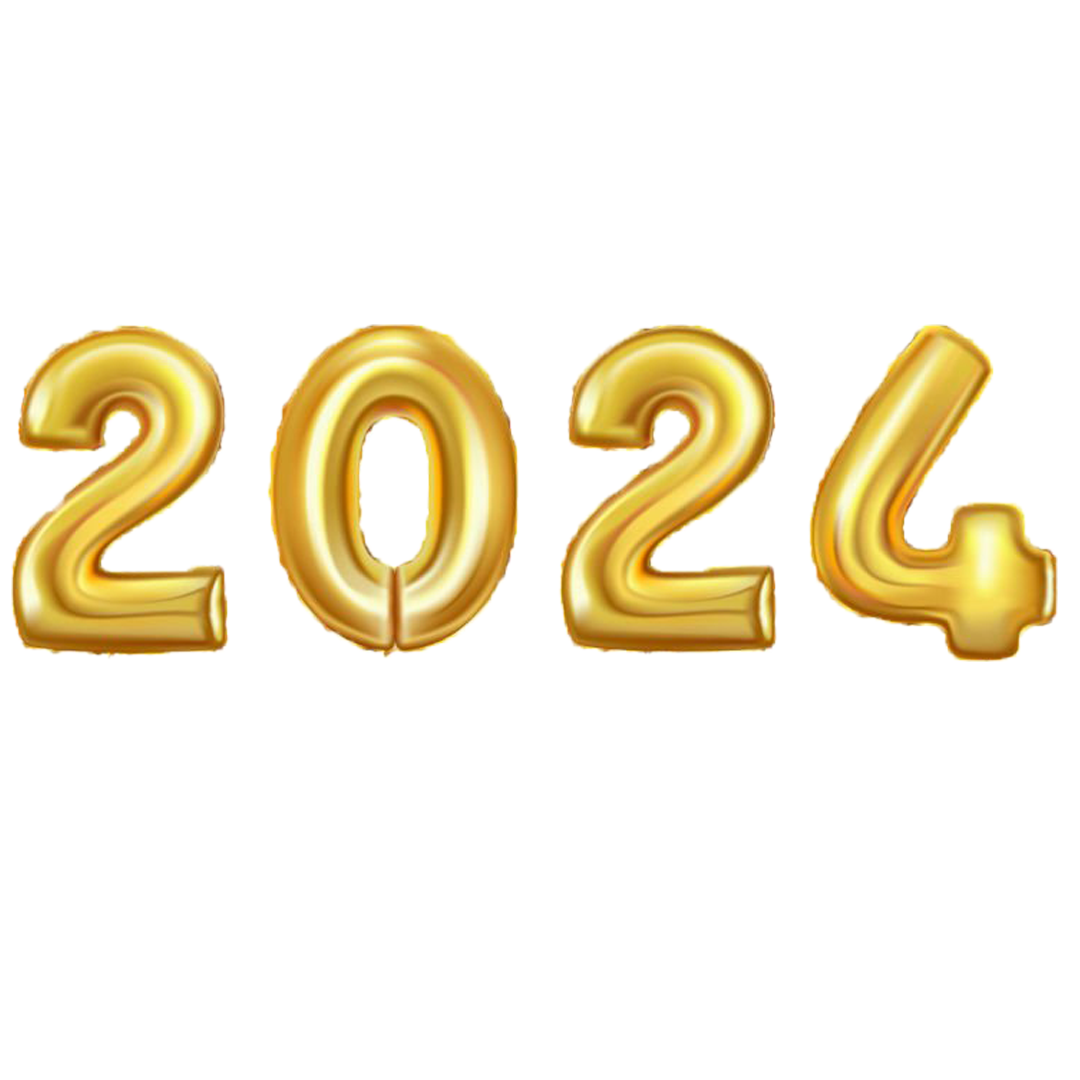 2024 Golden Foil Balloons