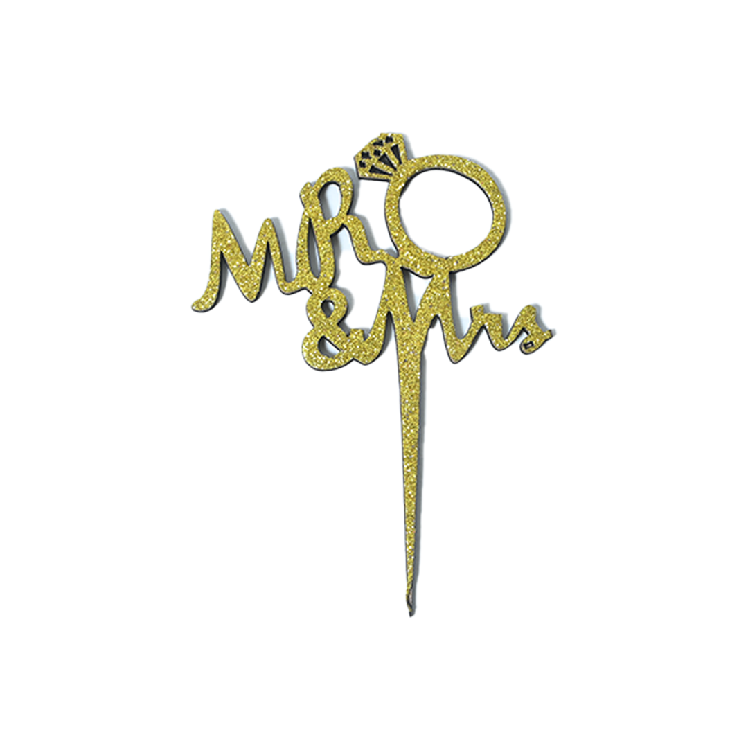 Glitter Golden Cake Topper
