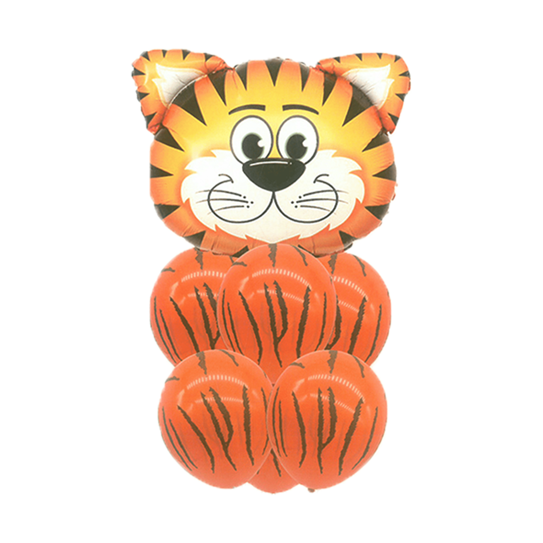 7 pcs Tiger Themed Balloons