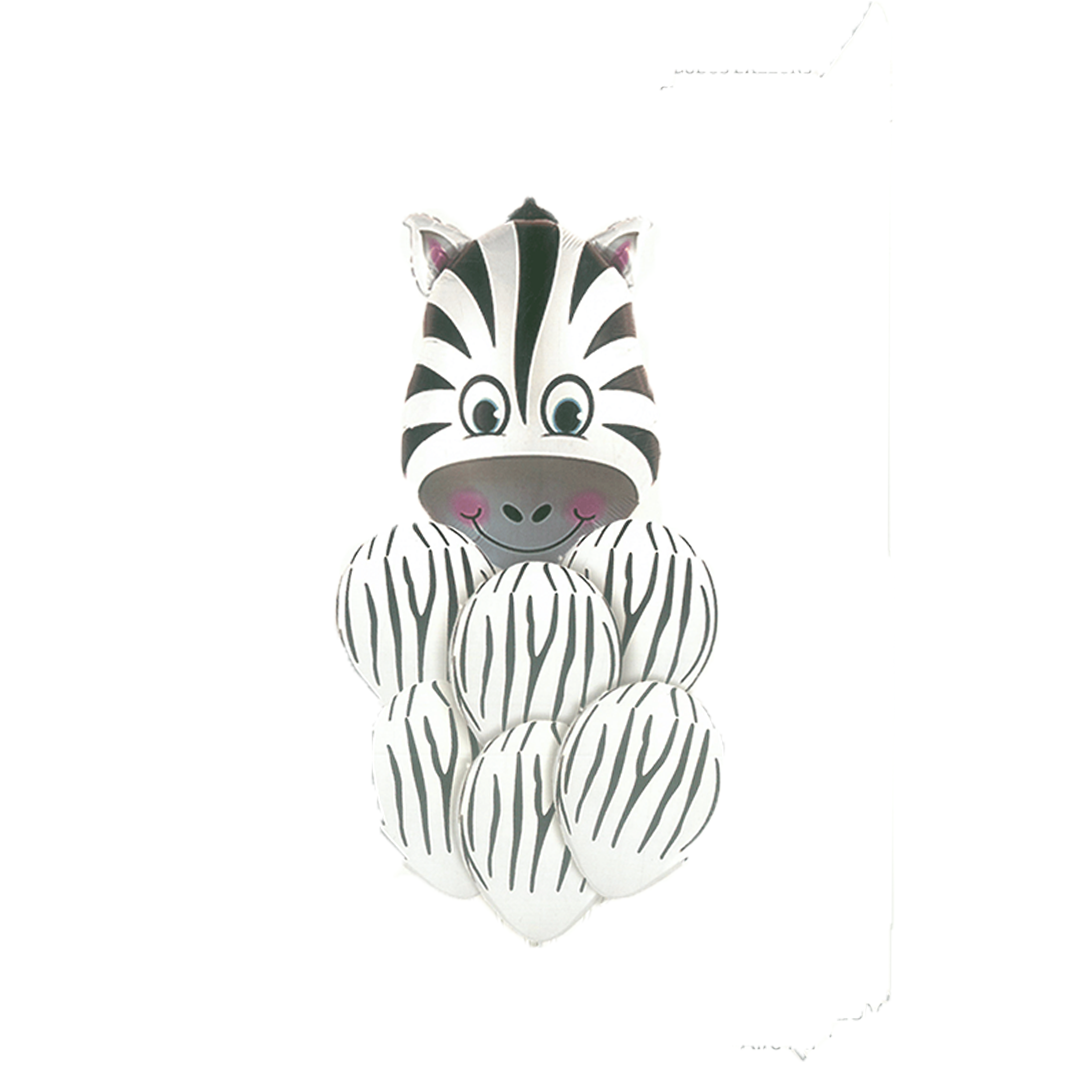 7 Pcs Zebra Themed Balloons