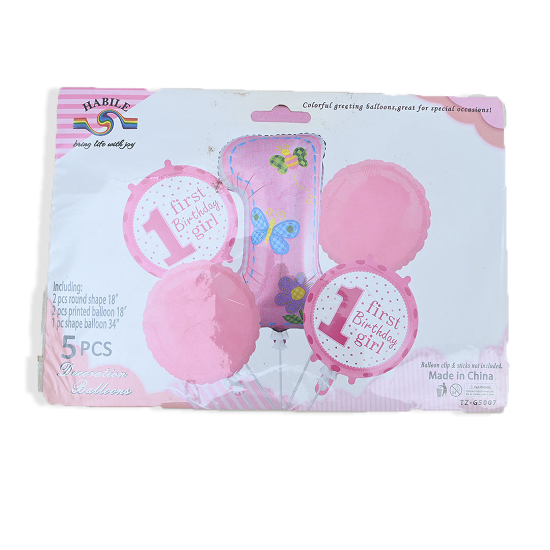 Girl 1st Birthday Theme Set