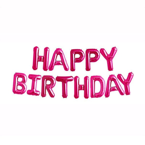 Pink HBD Foil Balloons