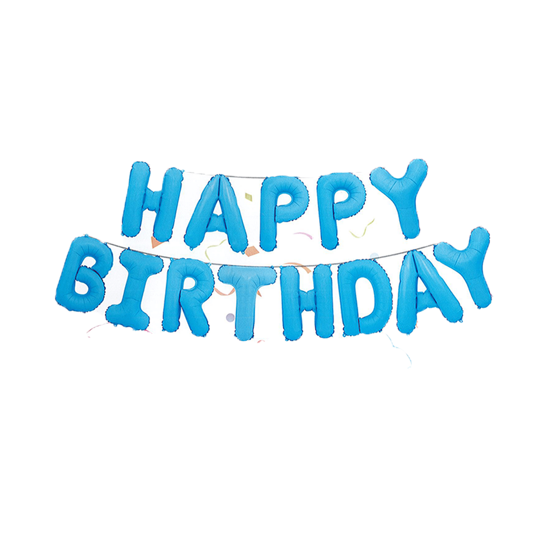 Happy Birthday Blue Foil Balloon