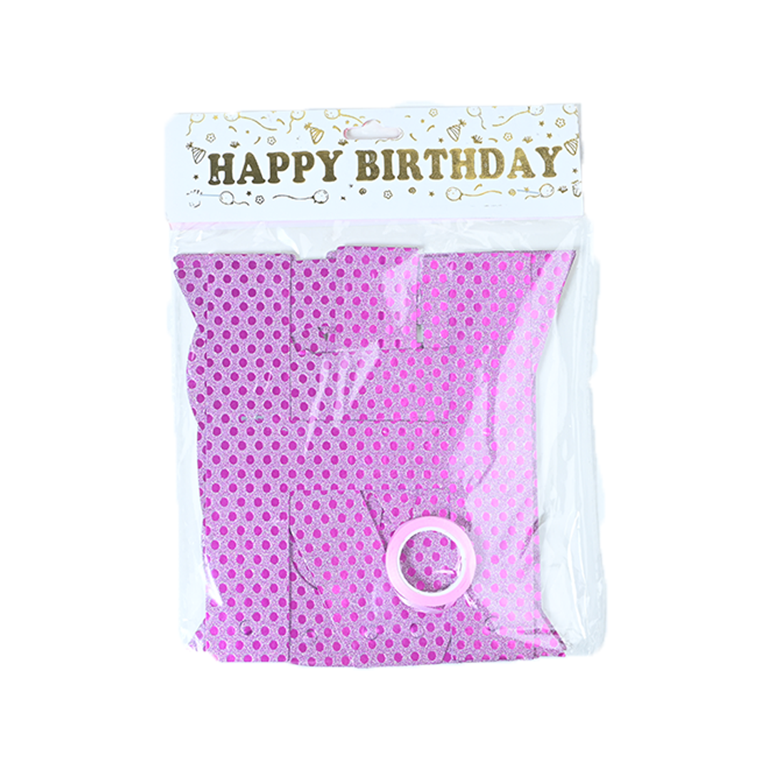 HBD Polka Dots Glitter Banner