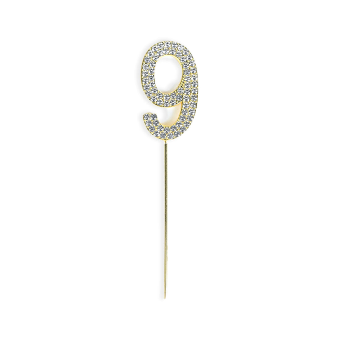 No. 9 Cake Topper Golden