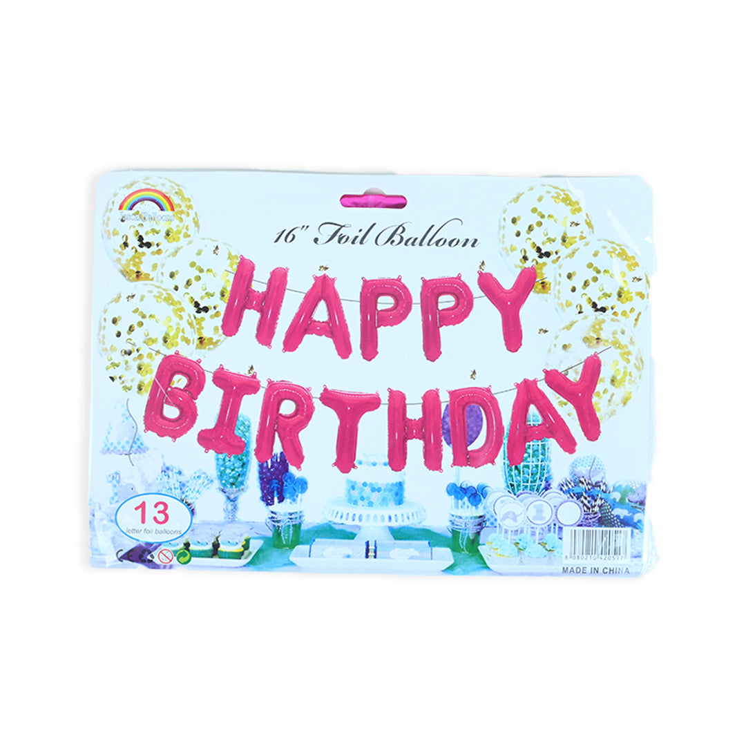 Pink HBD Foil Balloons