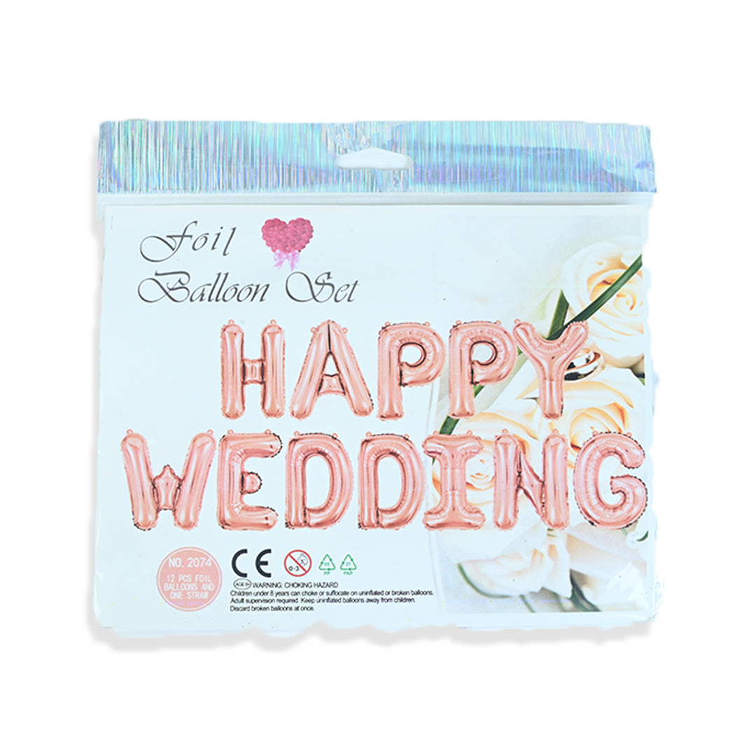 Rose Gold Happy Wedding Foil balloon