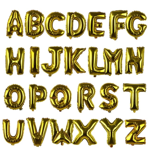 Golden Alphabet foil Balloons
