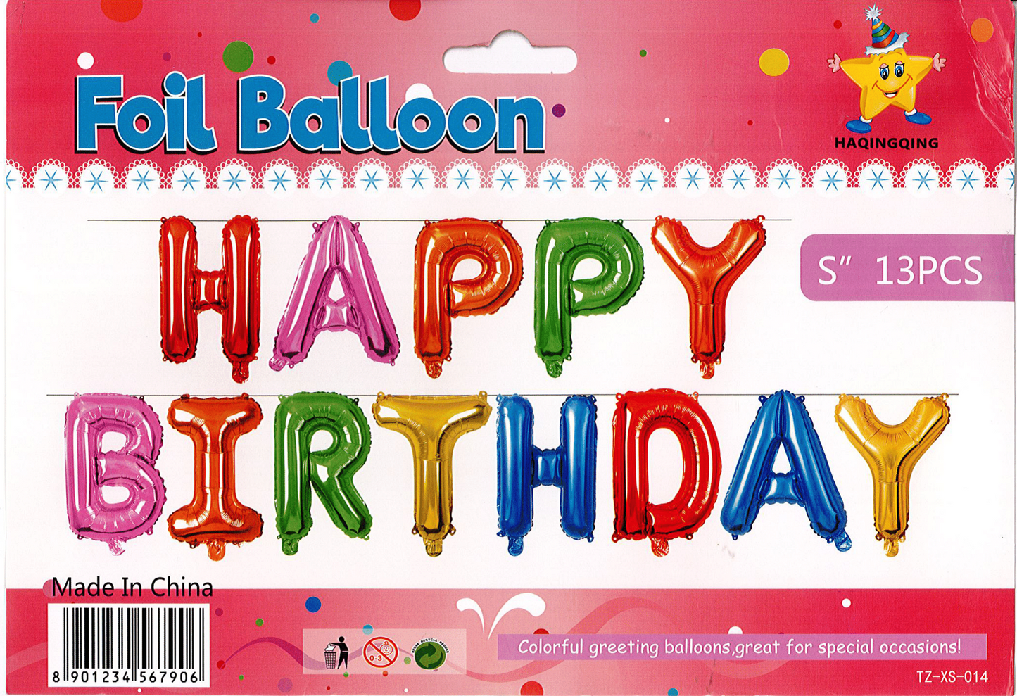 HBD Multi-Colour Chrome Foil Balloon