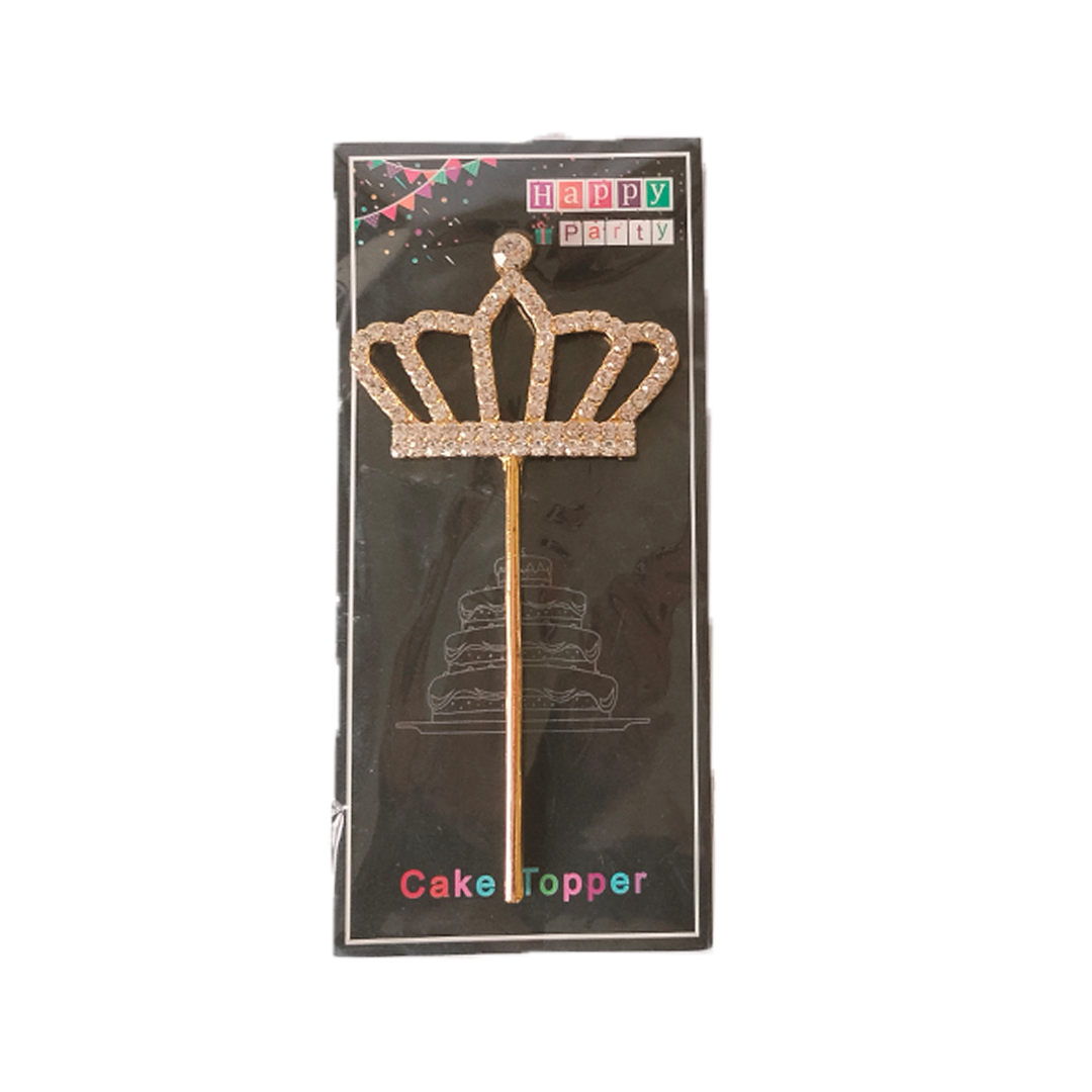 Silver Crown Shaped Diamante Cake Topper