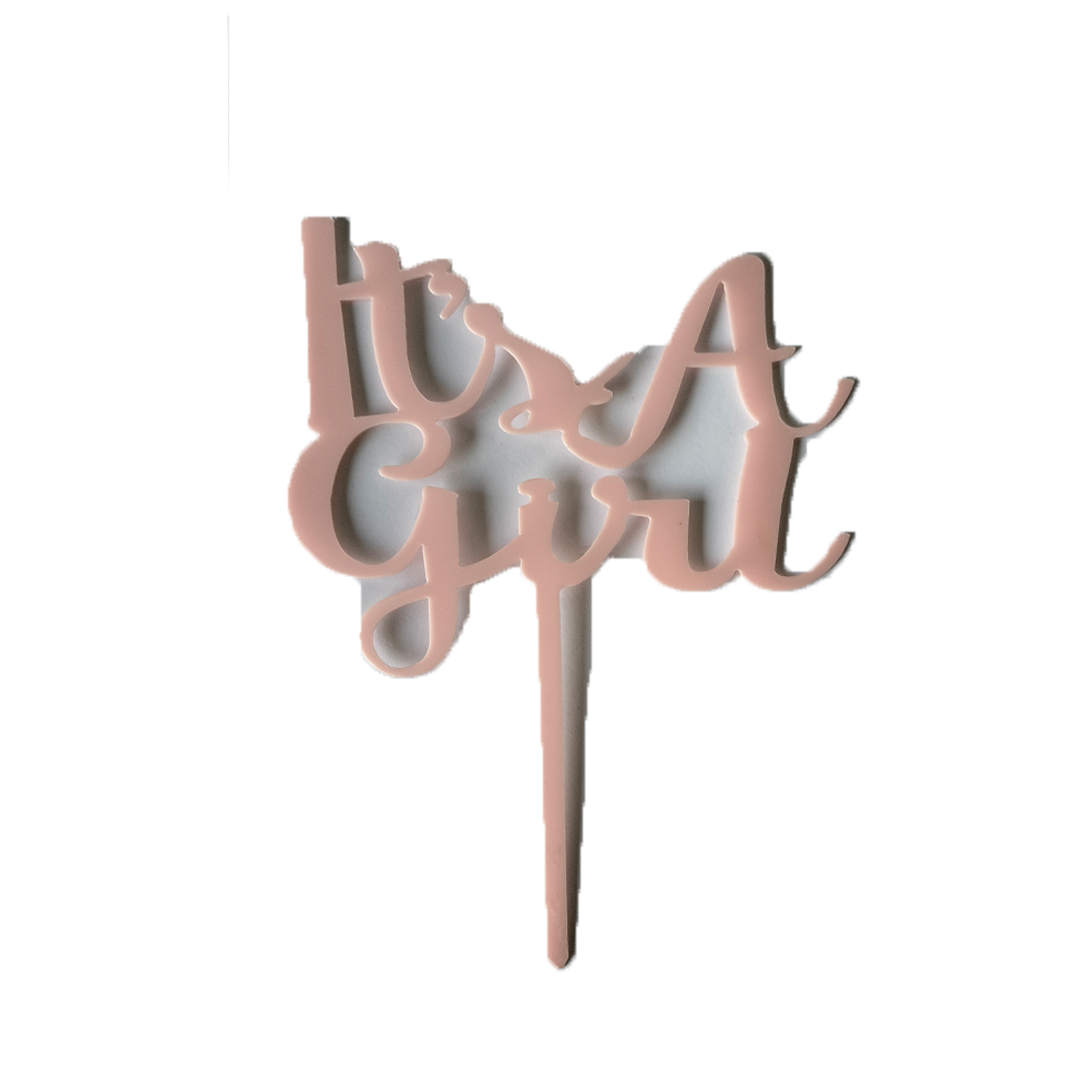 Its A Girl Pink Cake Topper