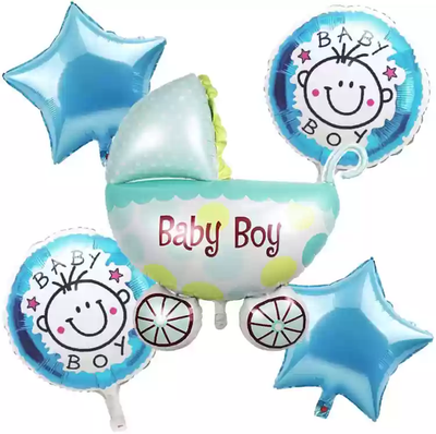 Baby Boy Pram Theme Set 5pc