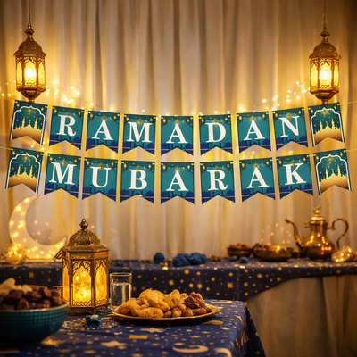 Ramadan Mubarak Banner Green