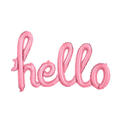 hello foil balloons pink