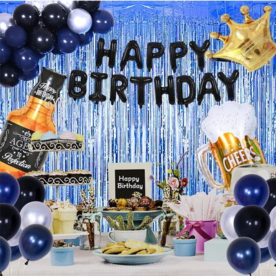 Whiskey Blue Theme - Birthday Bundle For Adults