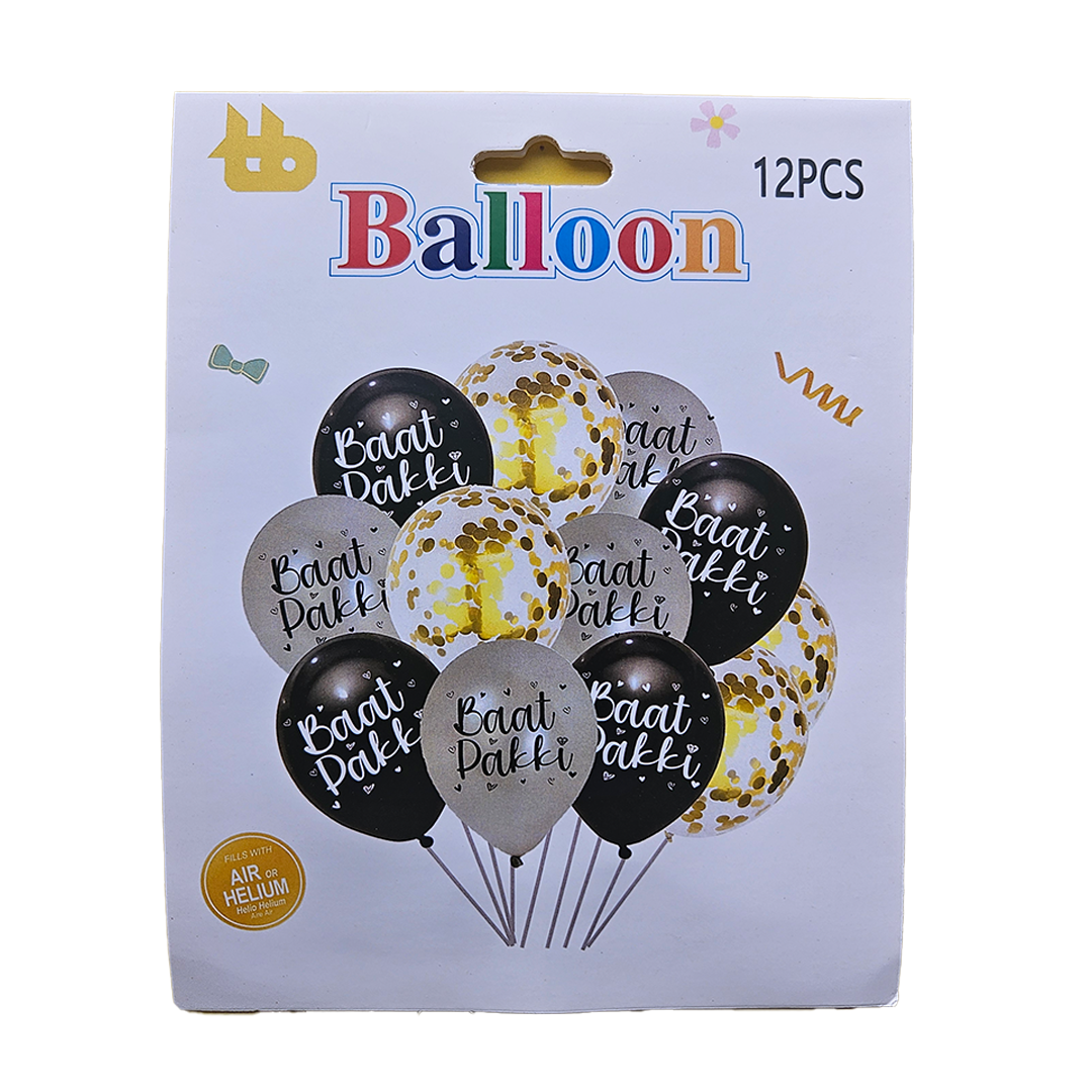 Baat Pakki - Balloons Set - Silver & Black