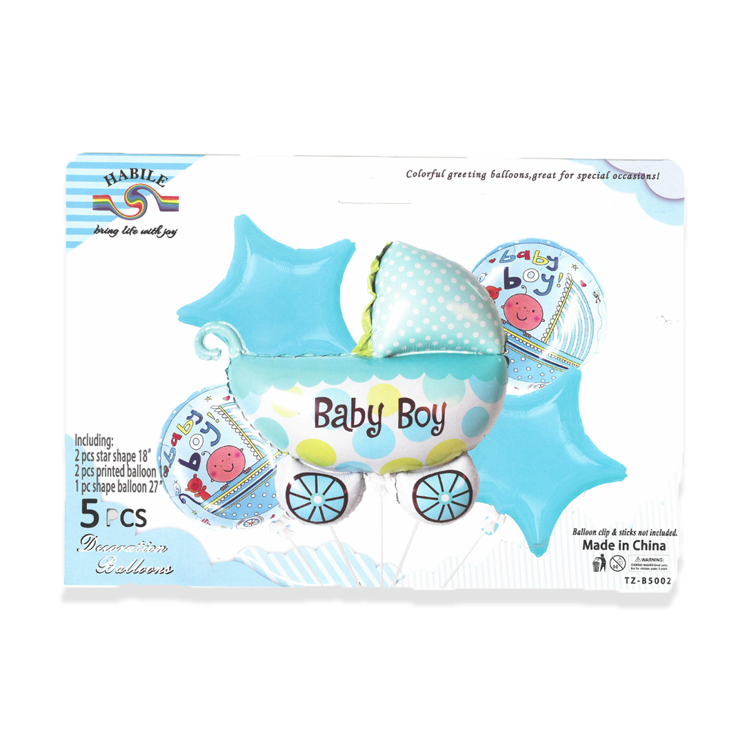 Baby Boy Pram Theme Set 5pc