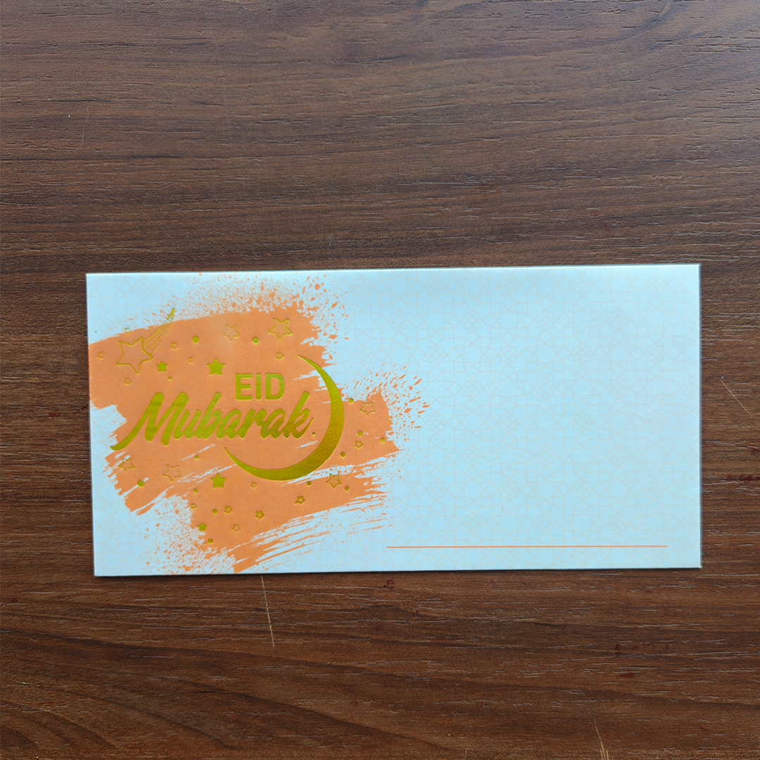 Eidi Envelopes - Orange & Gold Print Pack of 10