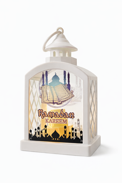 Ramzan White Lantern - With Mosque Print