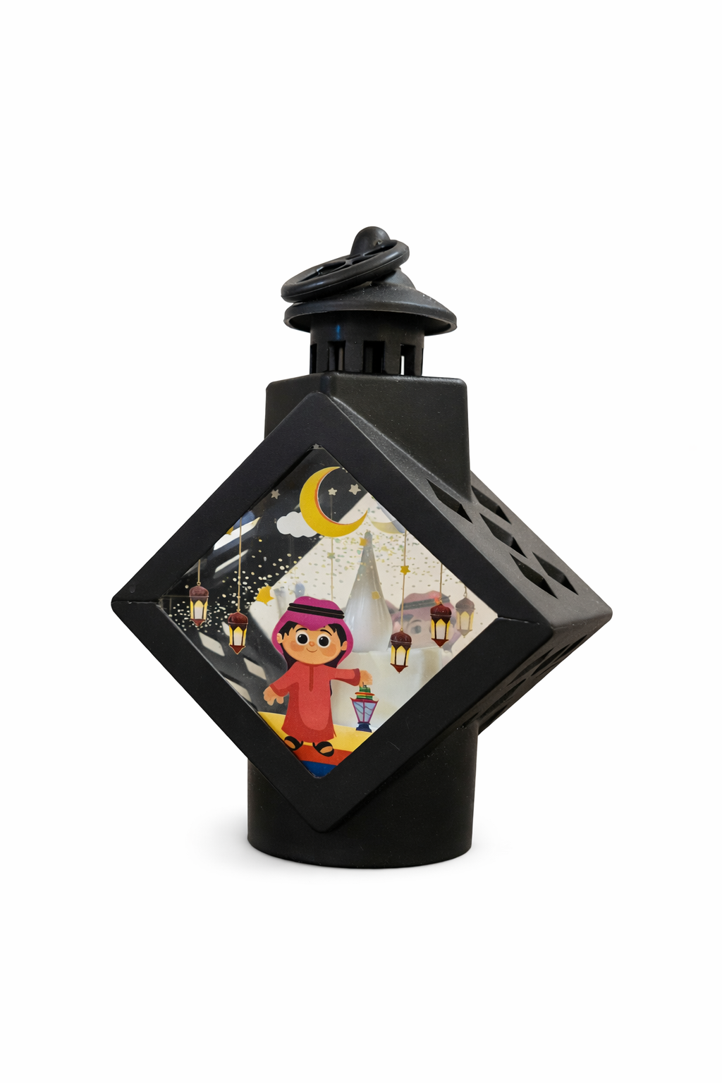 Black Diamond Ramzan Lantern With Boy Print