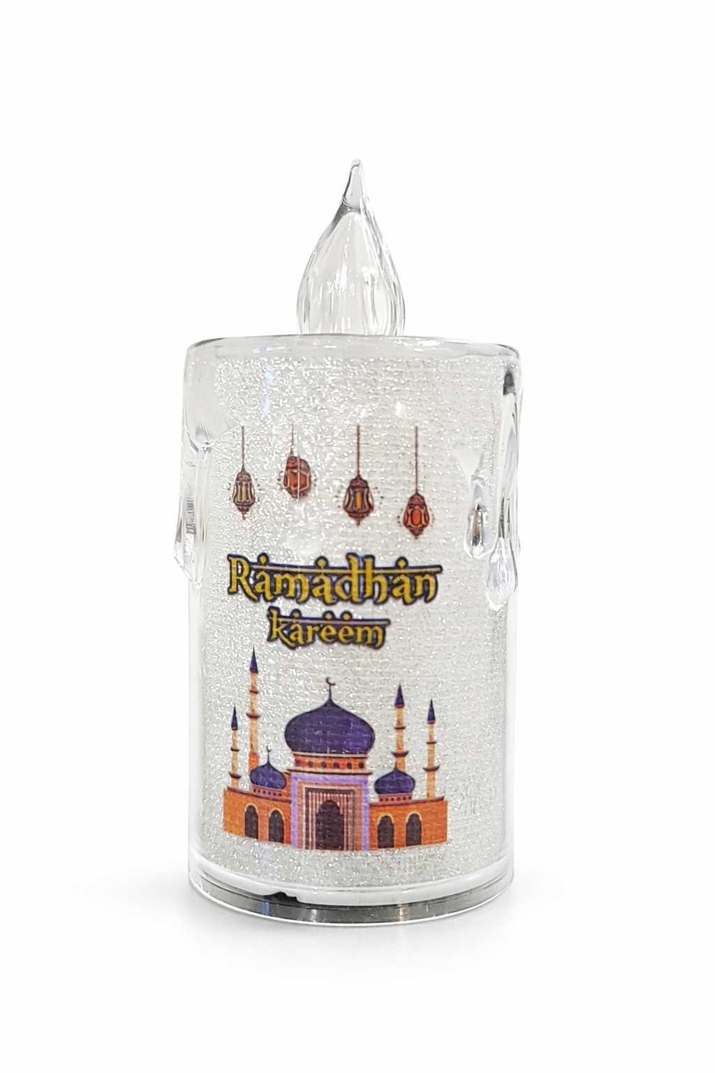 Round Crystal Ramzan Lantern Small Orange Mosque Print
