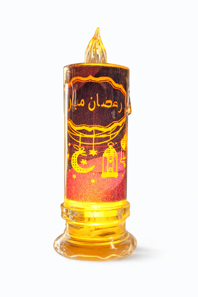 Ramadan Lantern - Candle Shaped With crescent Design Small Dar Blue