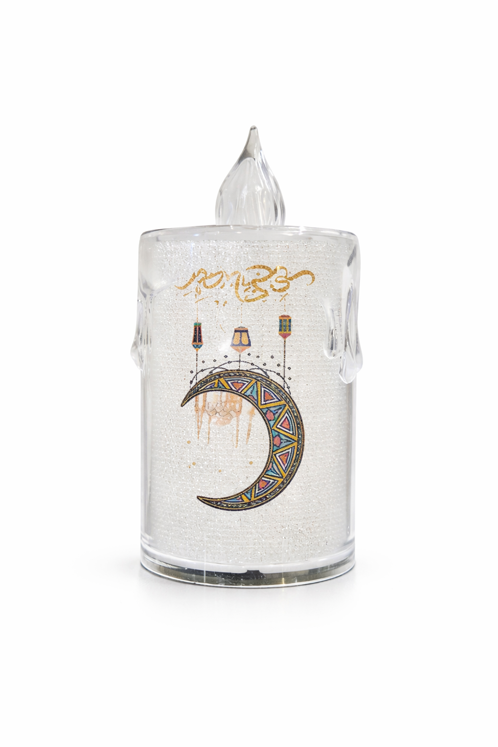 Round Crystal Ramzan Lantern Small Crescent Print