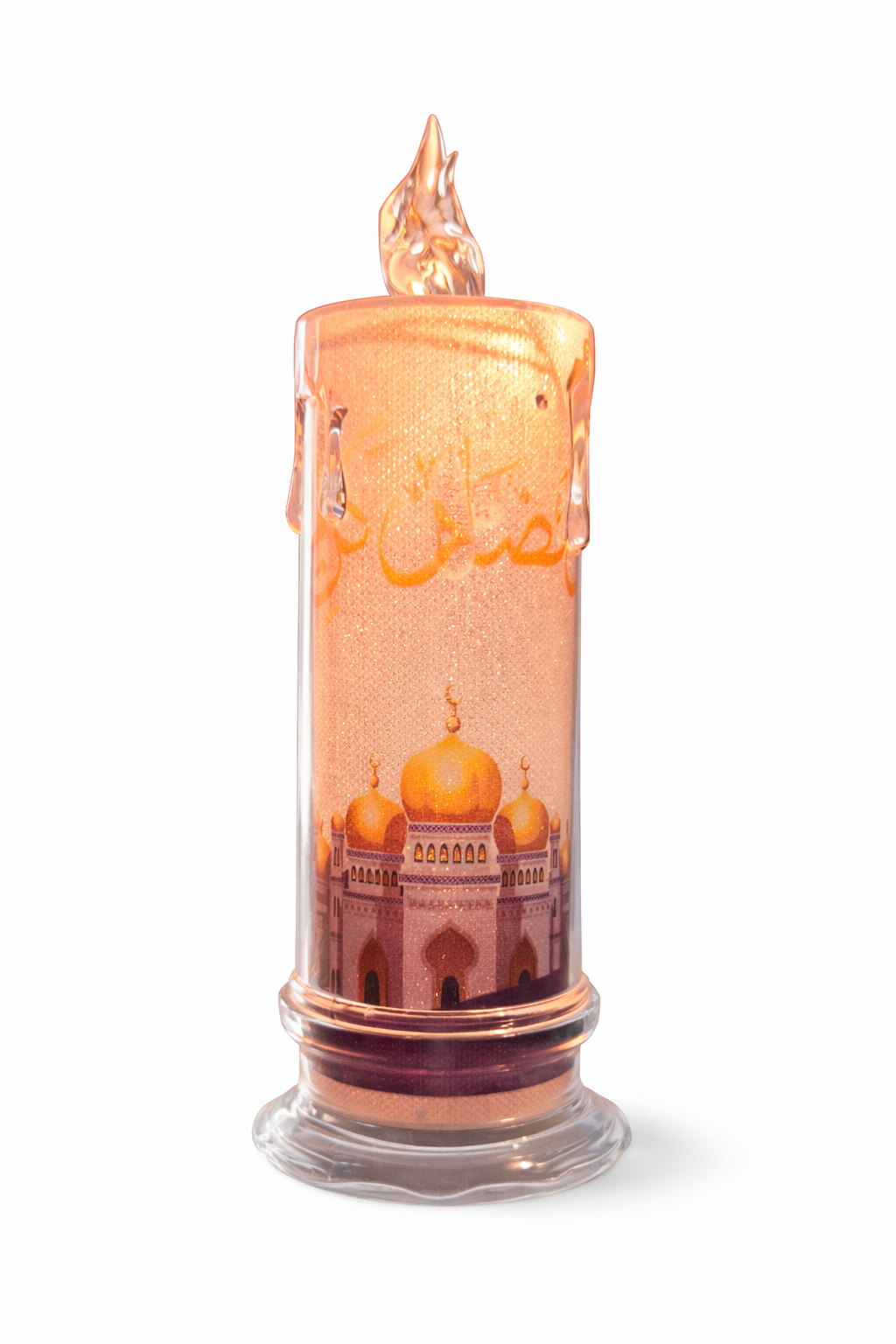 Ramadan Tower Lantern - Crystal Shaped With Golden Mosque