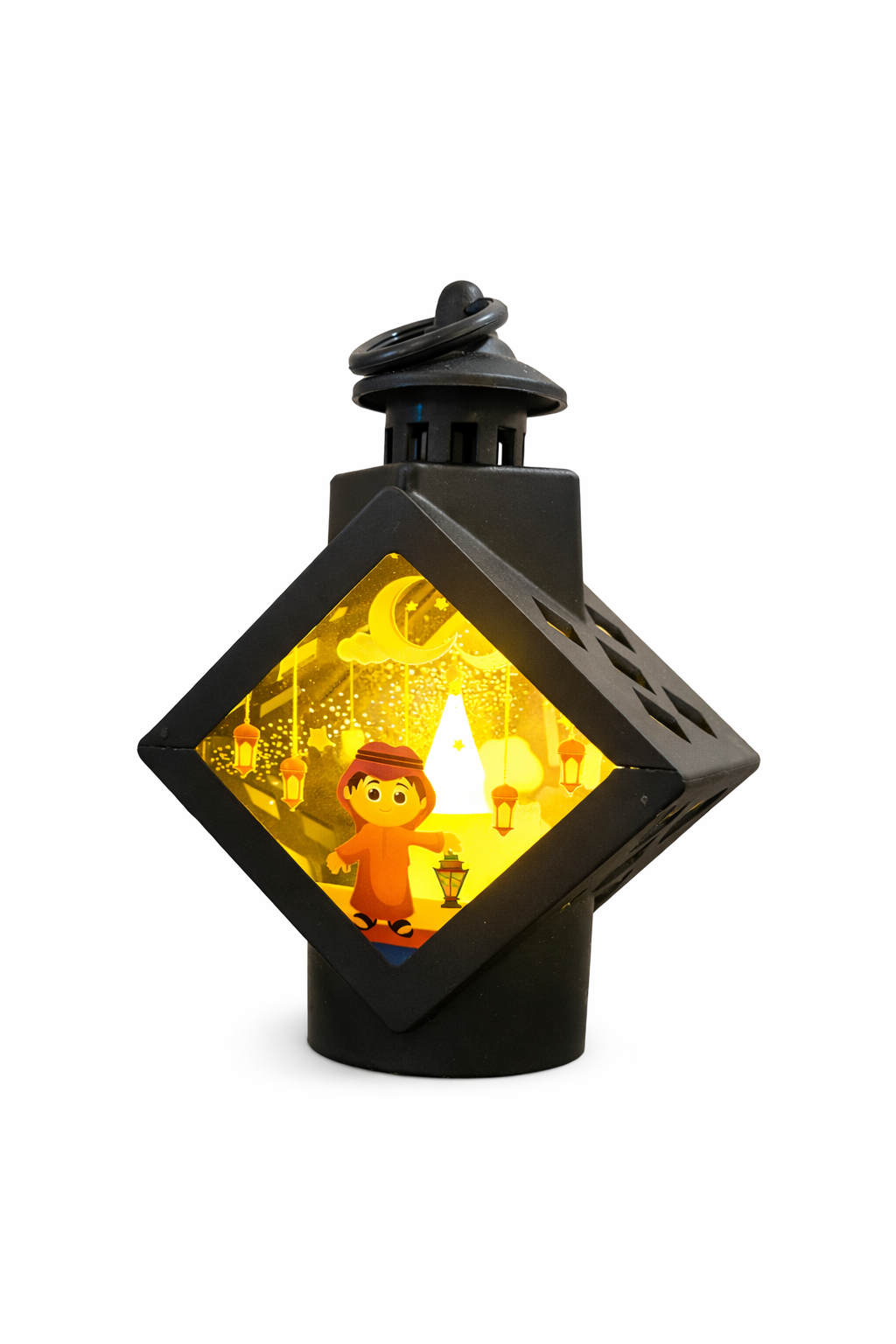 Black Diamond Ramzan Lantern With Boy Print