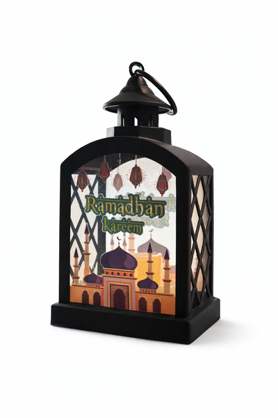 Square Lantern Black - With Mosque Design