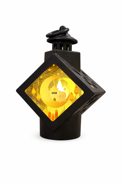 Black Diamond Ramzan Lantern With Girl &amp; Crescent Print
