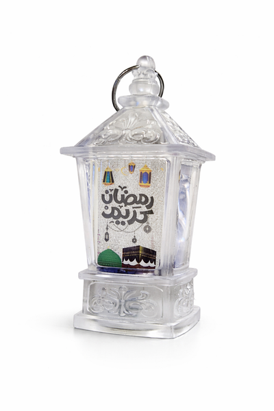 Hexagon Crystal Ramzan Lantern Small With Mosque Print