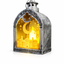 Silver Dome Ramzan Lantern With White Mosque &amp; Crescent Print